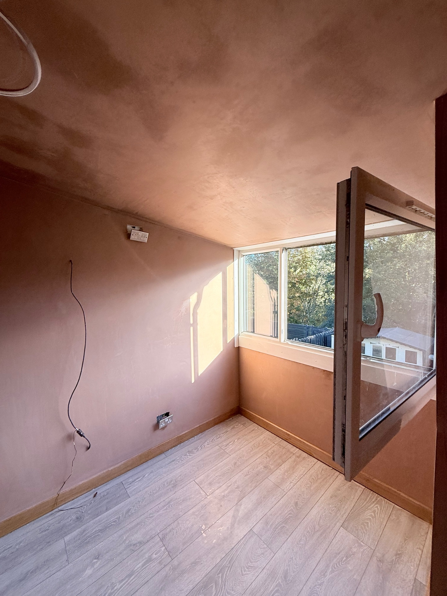 Bedroom plaster — fresh skim finish